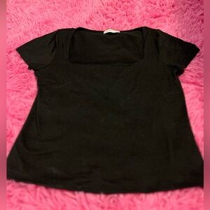 Sincerely Jules Black square neck shirt
